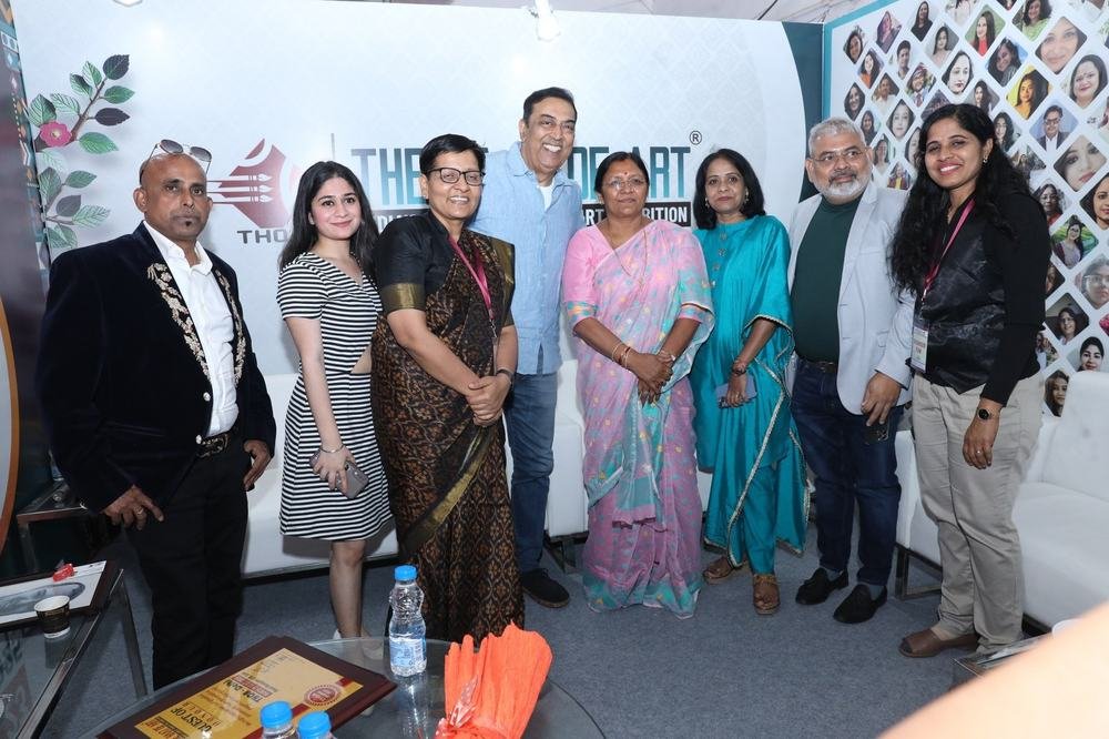 Collectors and artists on the exhibition floor